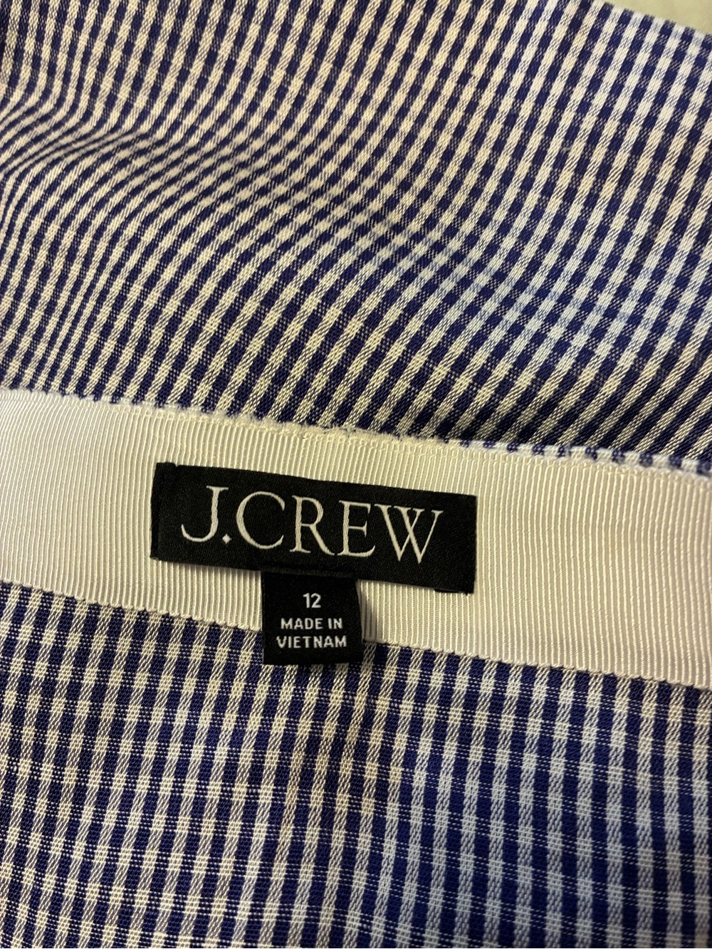 J. Crew Blue and White Mini-Check Button-Down Shirt